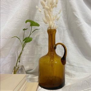 Vintage Amberia Glass Pitcher with Handle